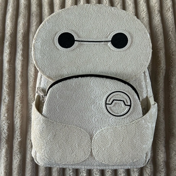 Loungefly Big Hero Six Baymax Glitter Glow Dark Mini Backpack D23 Exclusive NWT